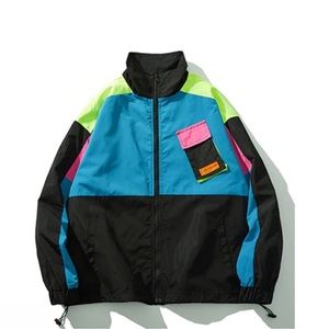 Multi Color Blocks Designer Zip Up Jacket